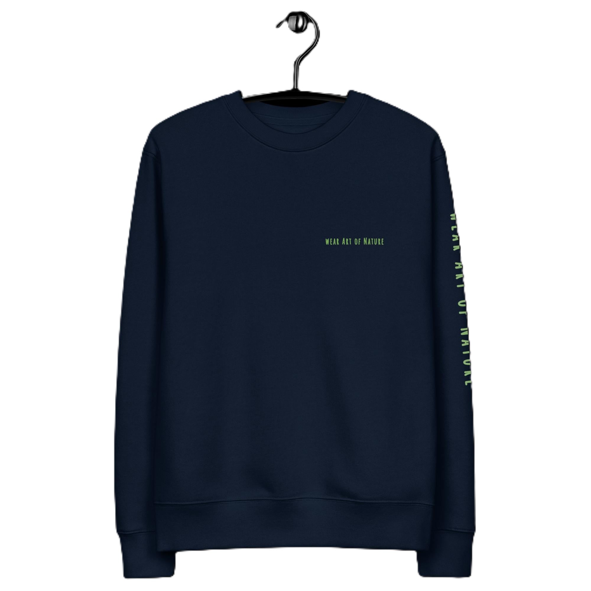 Raven-Unisex Bio-Pullover mit Arm-Lettering Backprint