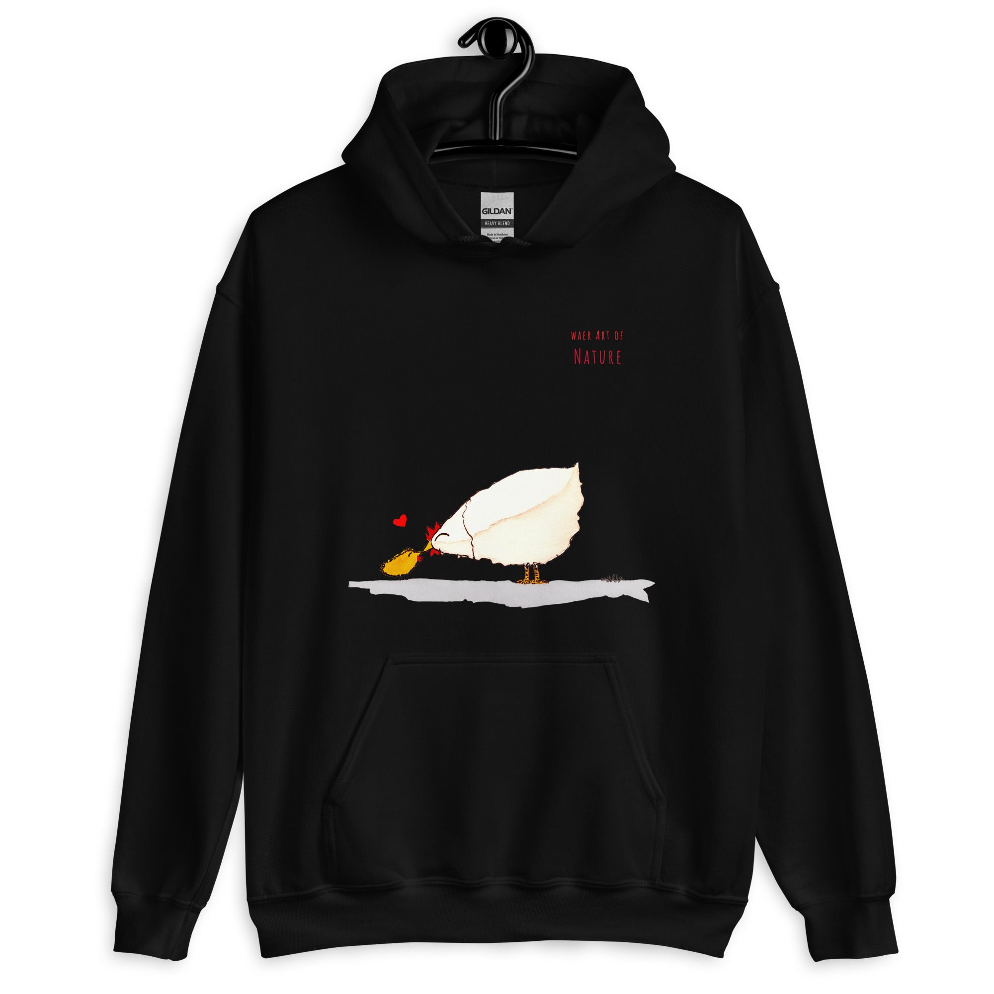 Chicken-Unisex-Kapuzenpullover Frontprint