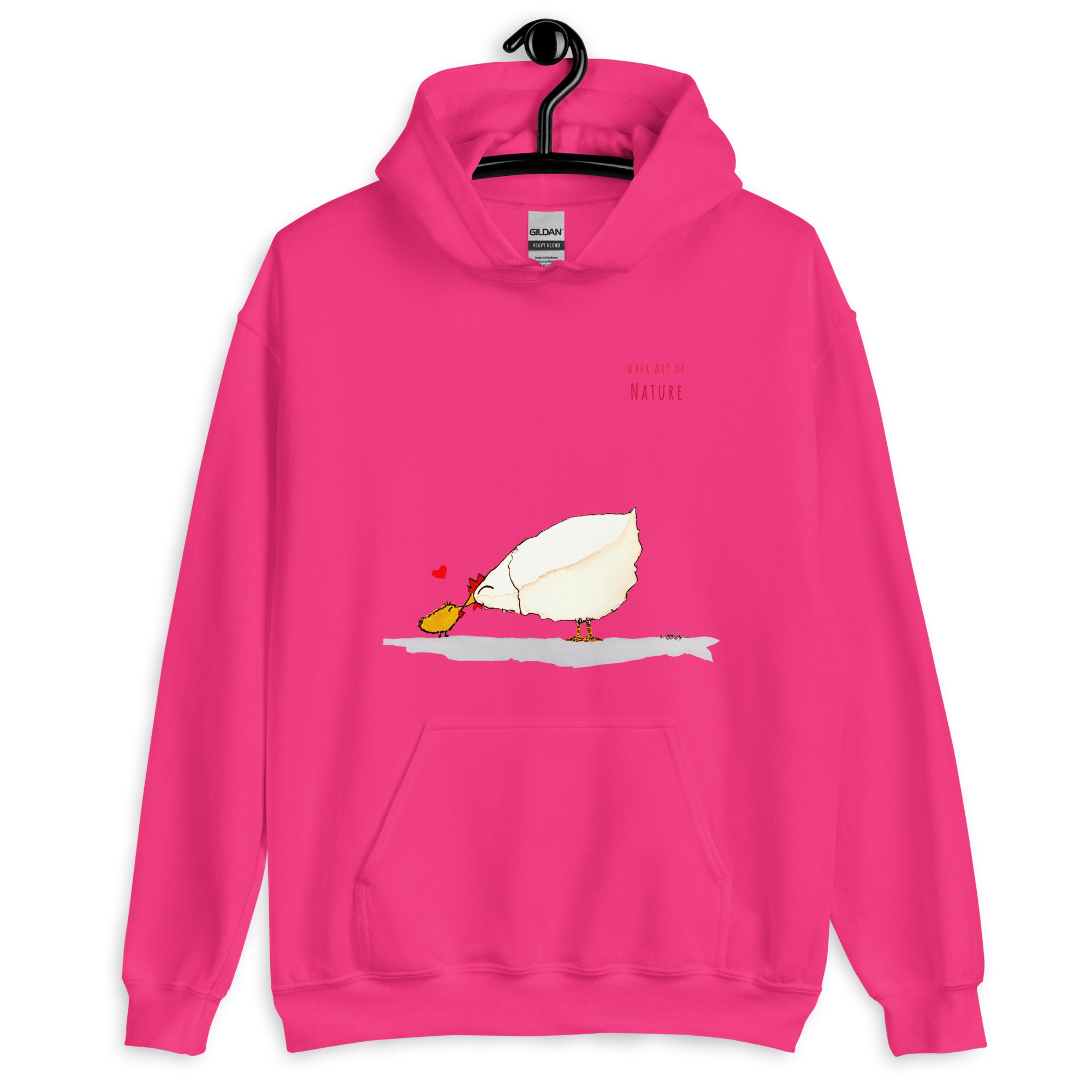 Chicken-Unisex-Kapuzenpullover Frontprint