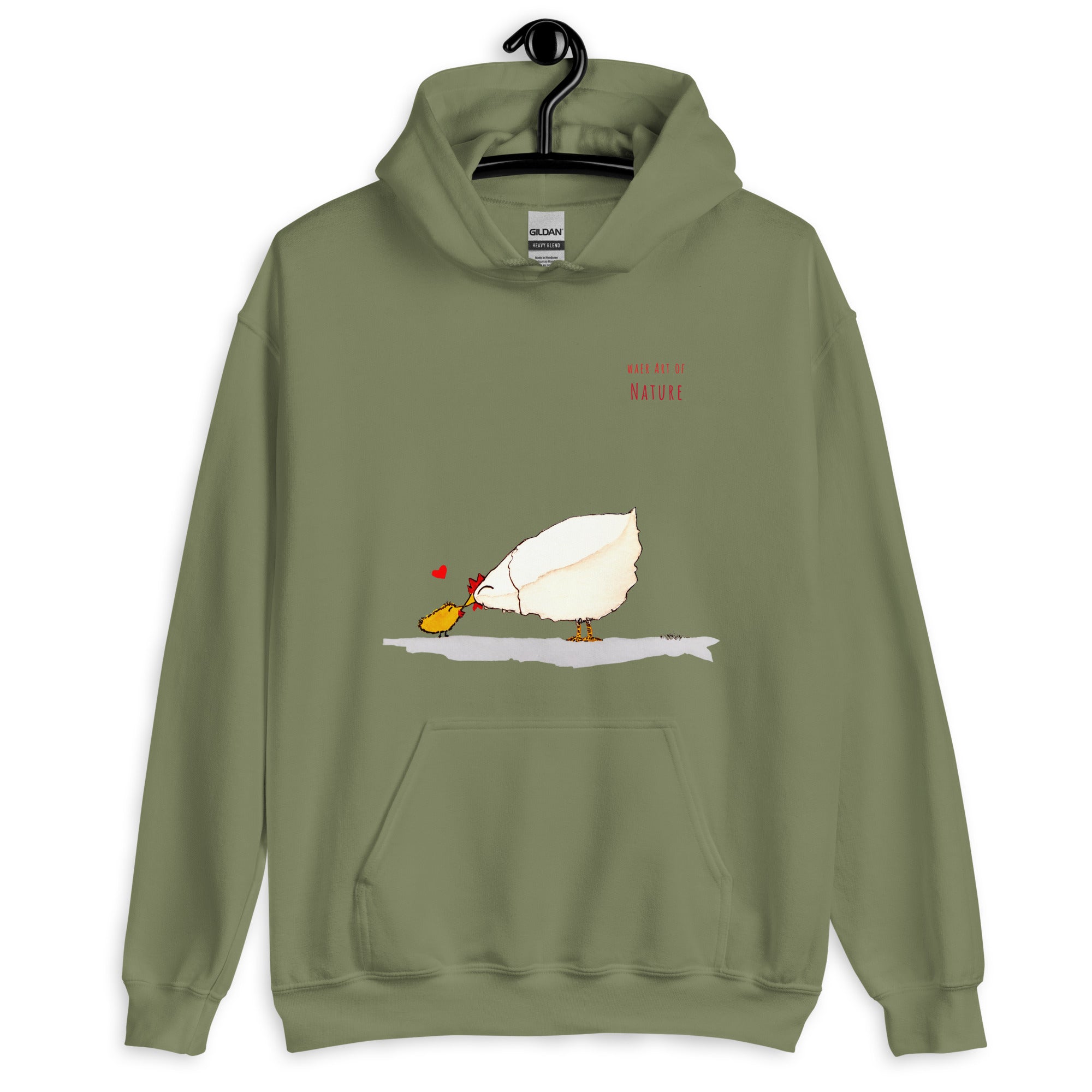 Chicken-Unisex-Kapuzenpullover Frontprint