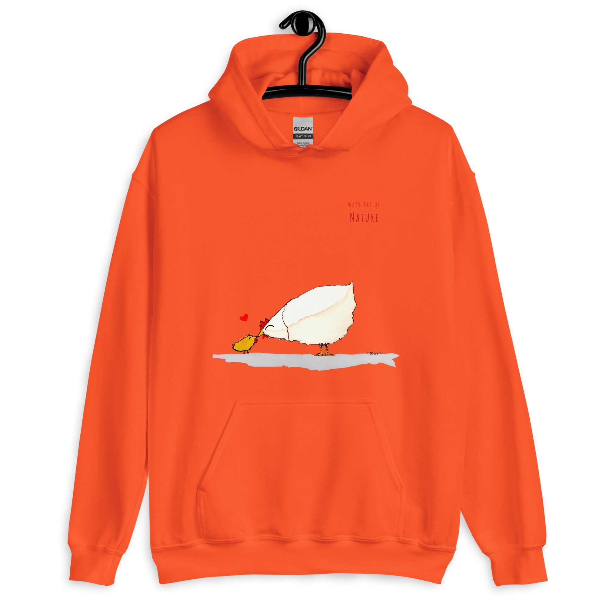 Chicken-Unisex-Kapuzenpullover Frontprint
