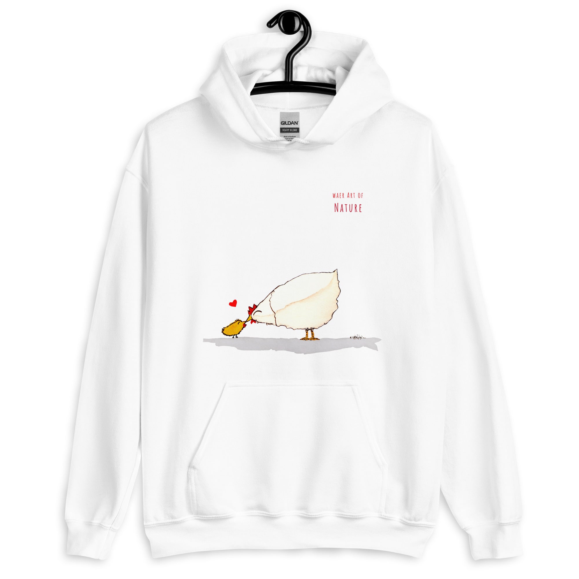 Chicken-Unisex-Kapuzenpullover Frontprint