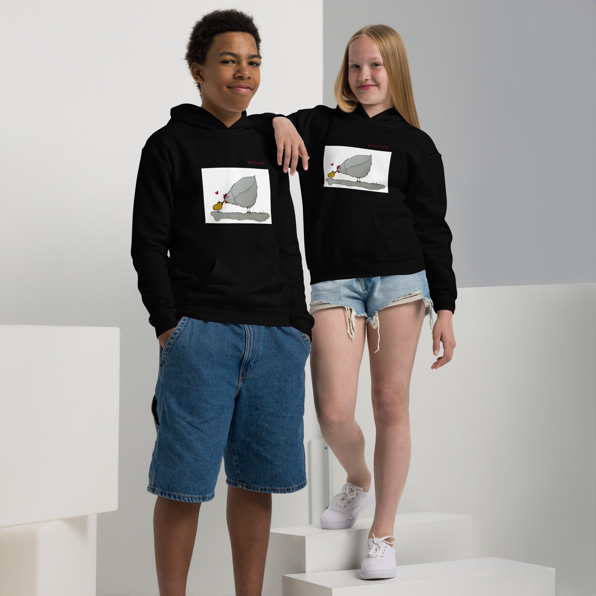 Chicken-Heavy-Blend Hoodie für Jugendliche Frontprint