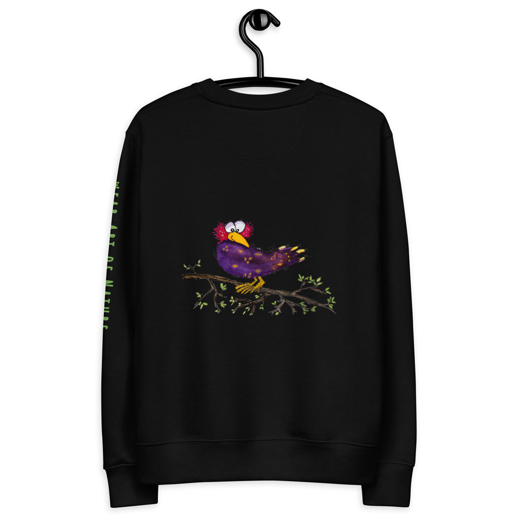 Raven-Unisex Bio-Pullover mit Arm-Lettering Backprint