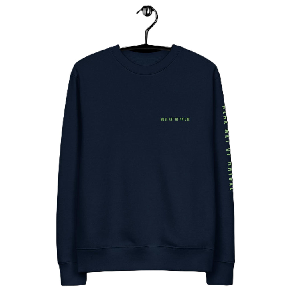 Raven-Unisex Bio-Pullover mit Arm-Lettering Backprint