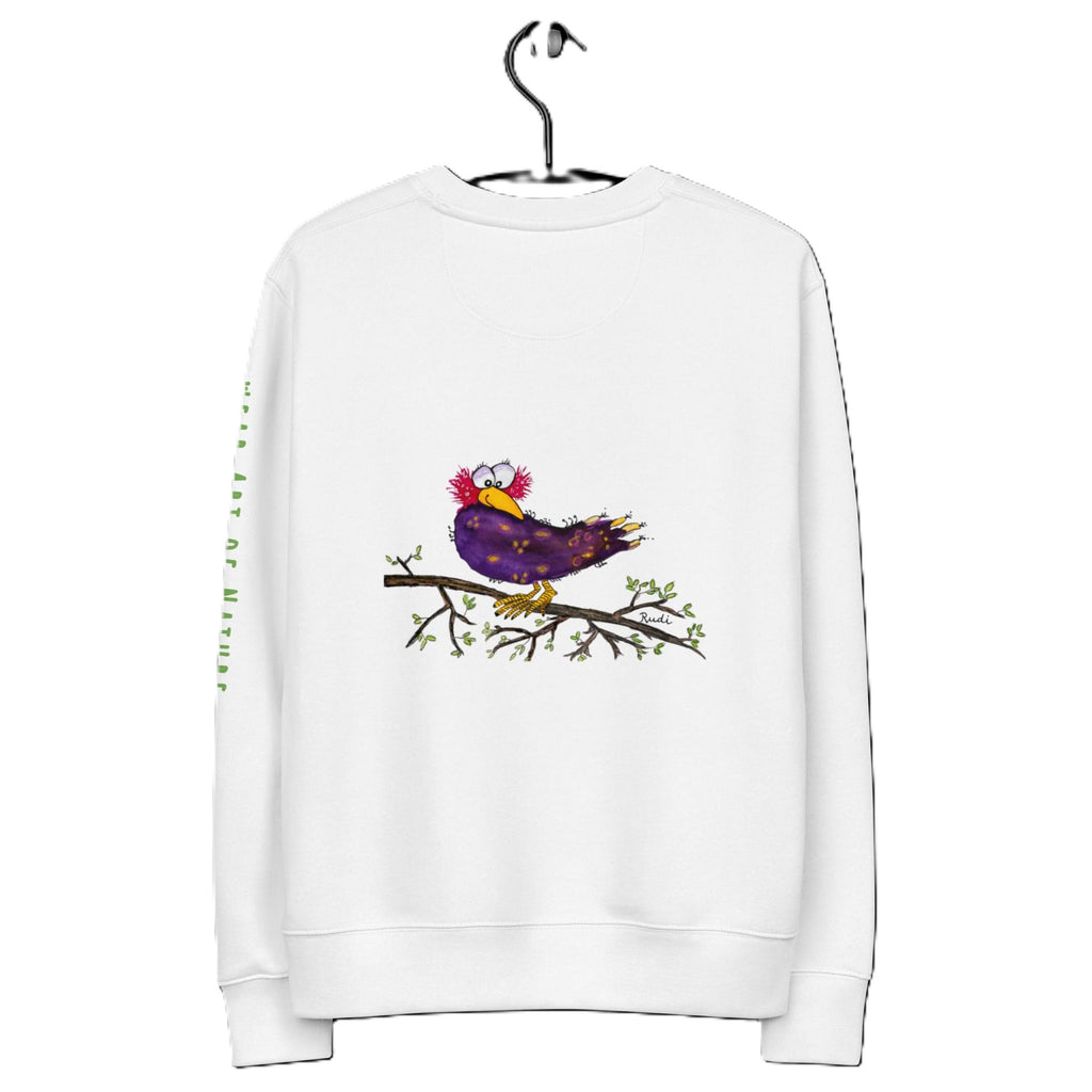 Raven-Unisex Bio-Pullover mit Arm-Lettering Backprint