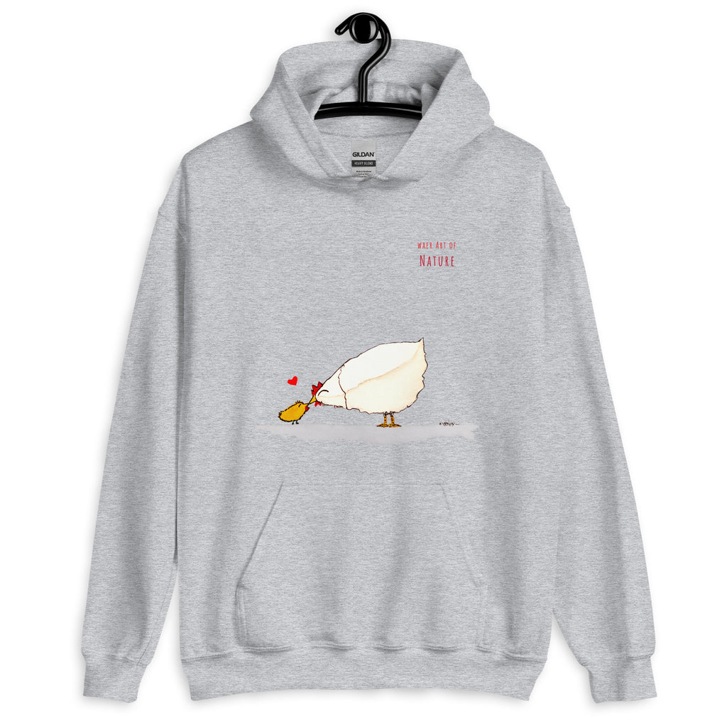 Chicken-Unisex-Kapuzenpullover Frontprint