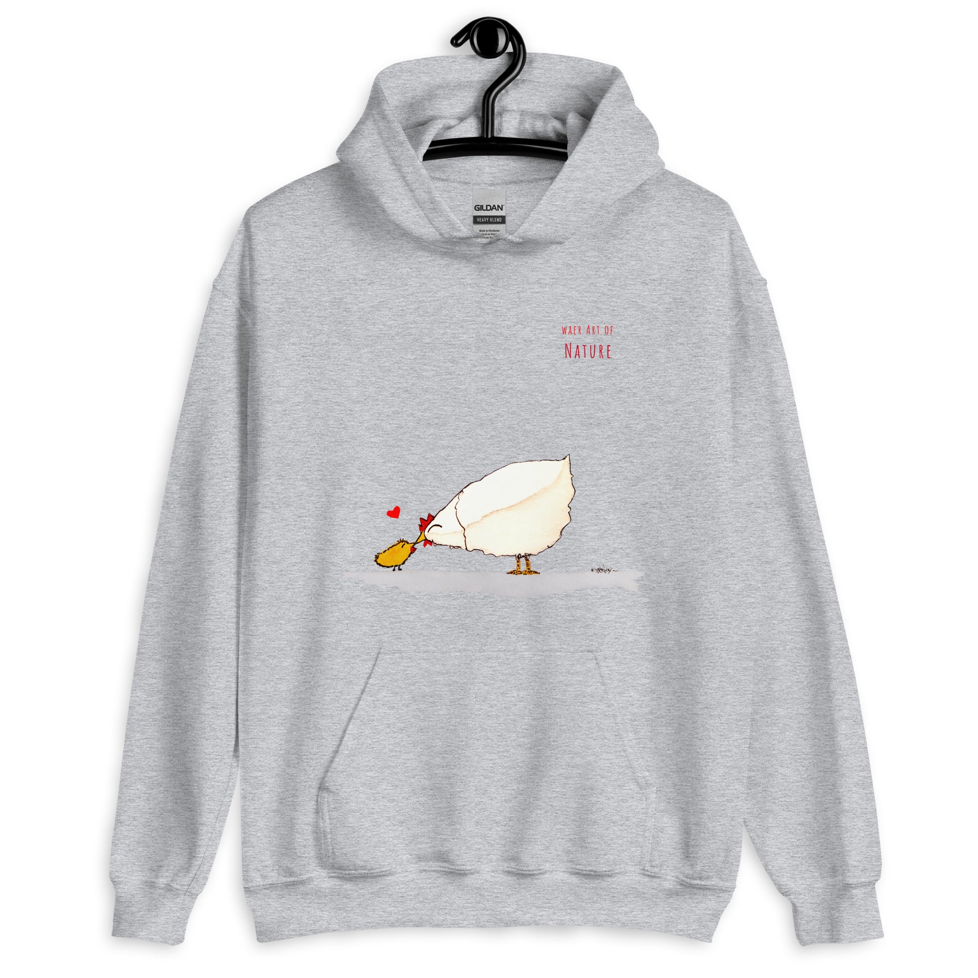 Chicken-Unisex-Kapuzenpullover Frontprint