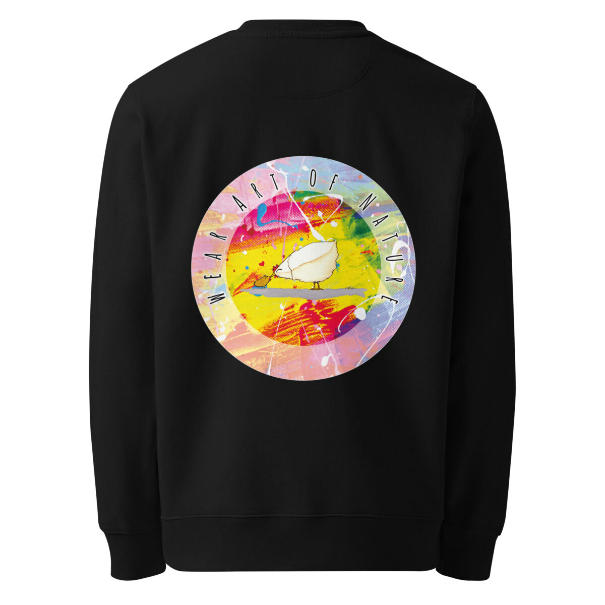 chicken round backprint sweatshirt – nachhaltige bio mode von wear art of nature core color