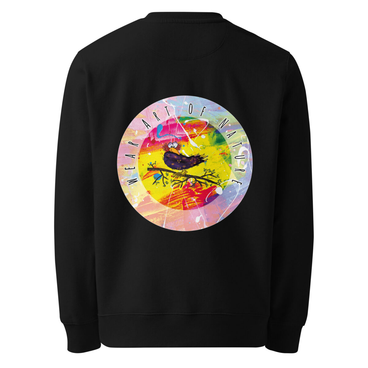 raven round backprint sweatshirt – nachhaltige bio mode von wear art of nature core color