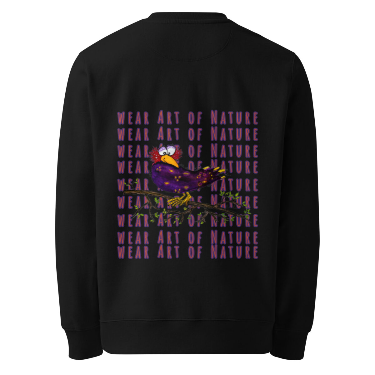 raven x backprint sweatshirt – nachhaltige bio mode von wear art of nature core collection