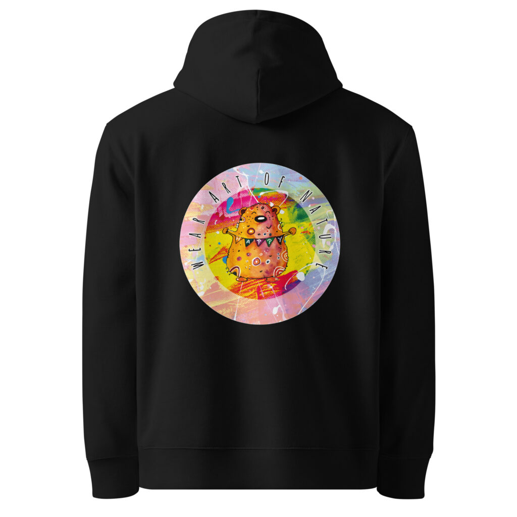 bear round backprint hoodie – nachhaltige bio mode von wear art of nature core color
