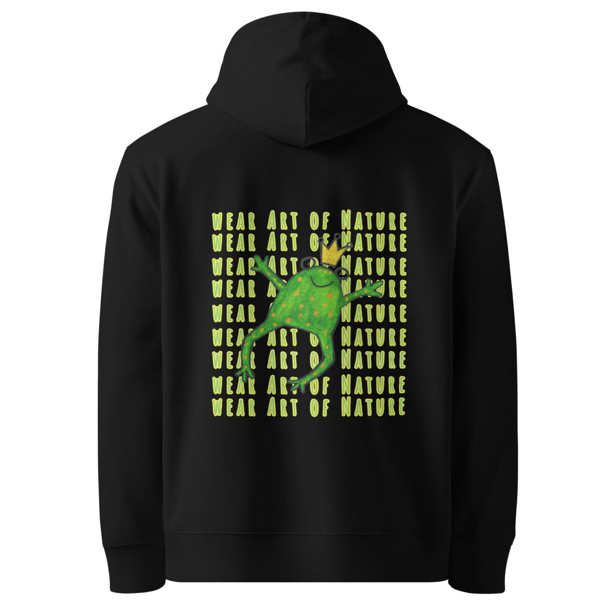 frog x backprint hoodie – nachhaltige bio mode von wear art of nature core collection