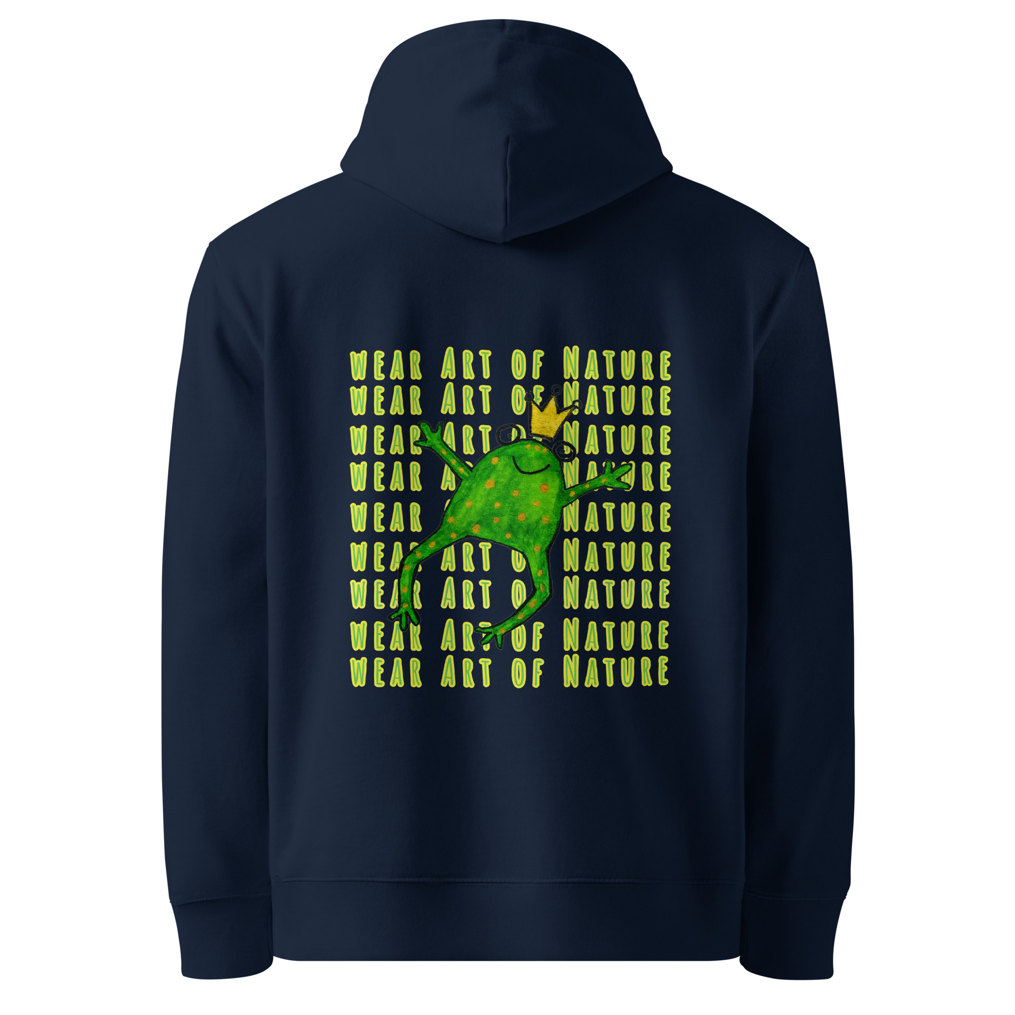 frog x backprint hoodie – nachhaltige bio mode von wear art of nature core collection