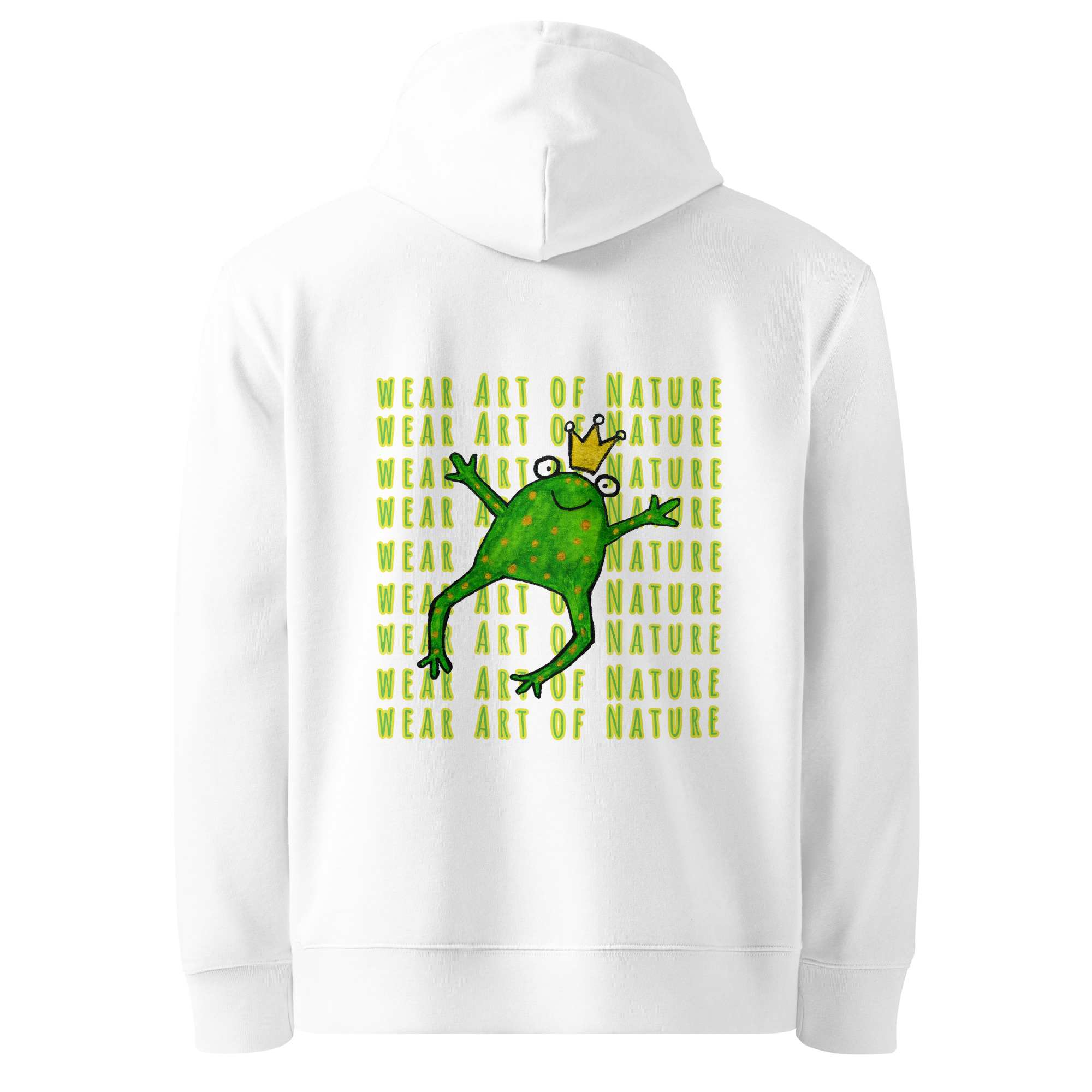 frog x backprint hoodie – nachhaltige bio mode von wear art of nature core collection
