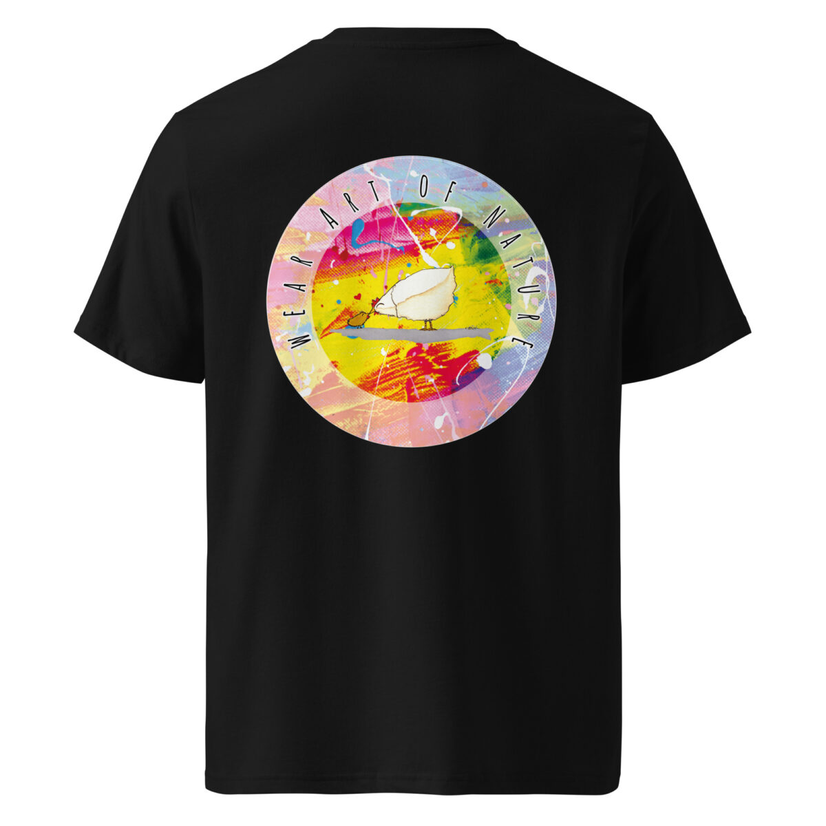 chicken round front / backprint t shirt – nachhaltige bio mode von wear art of nature core collection