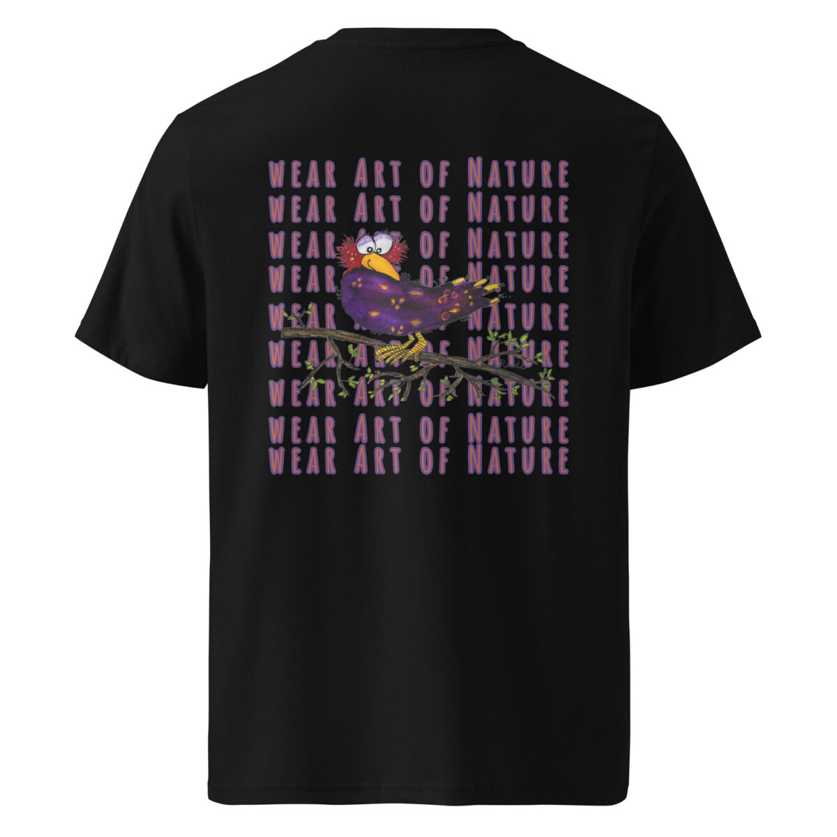 raven x backprint t shirt – nachhaltige bio mode von wear art of nature core collection