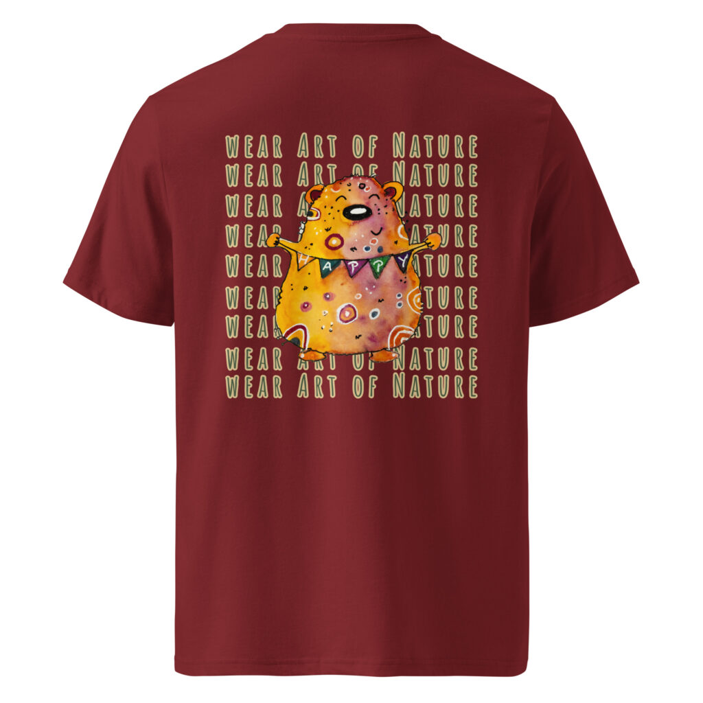bear x backprint t shirt – nachhaltige bio mode von wear art of nature color collection