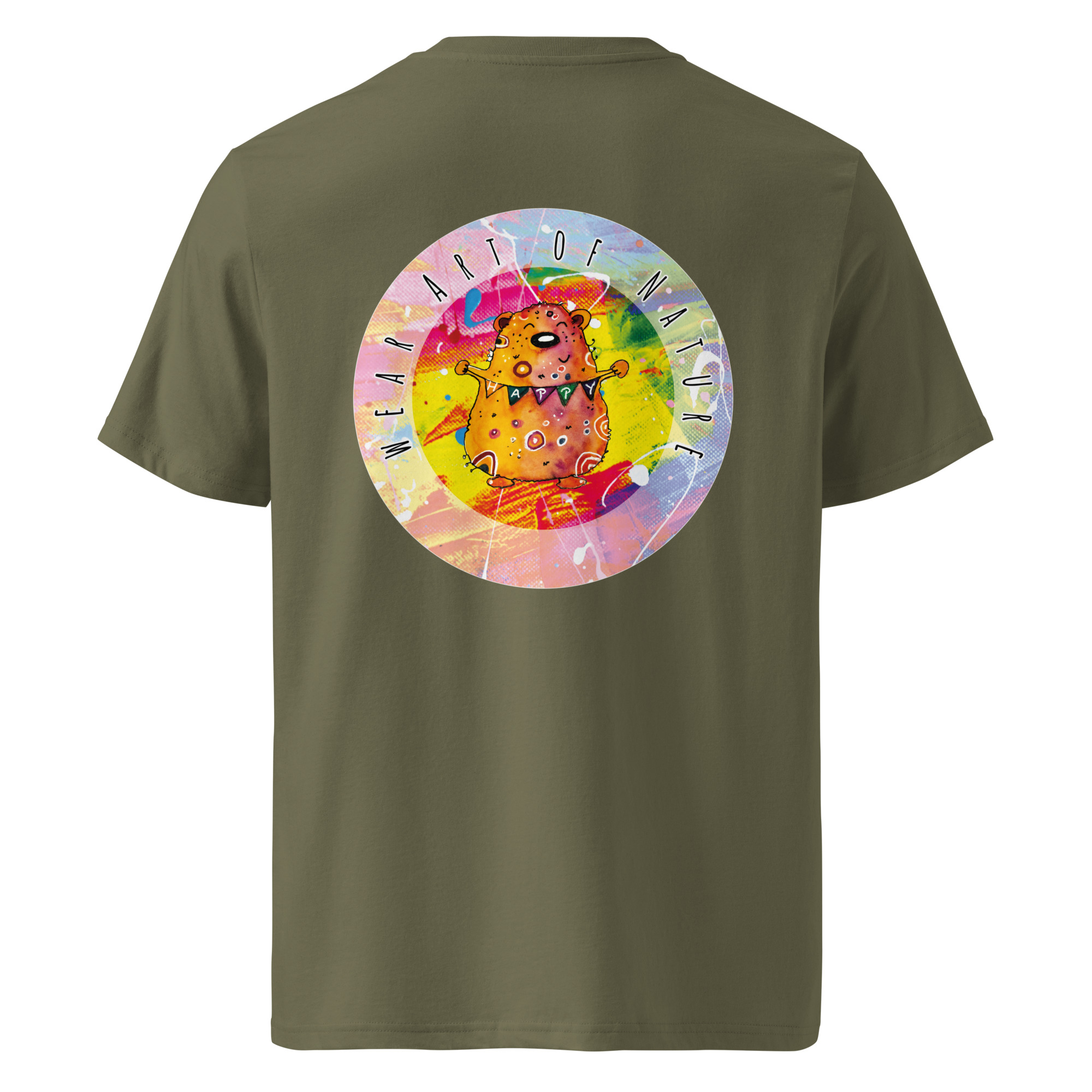 bear round front / backprint t shirt – nachhaltige bio mode von wear art of nature core collection bear round front / backprint t shirt – nachhaltige bio mode von wear art of nature core collection