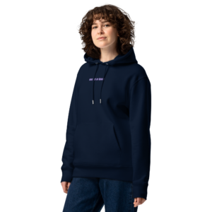 unisex essential eco cruiser 2.0 hoodie french navy front 6a5e44d0029c4