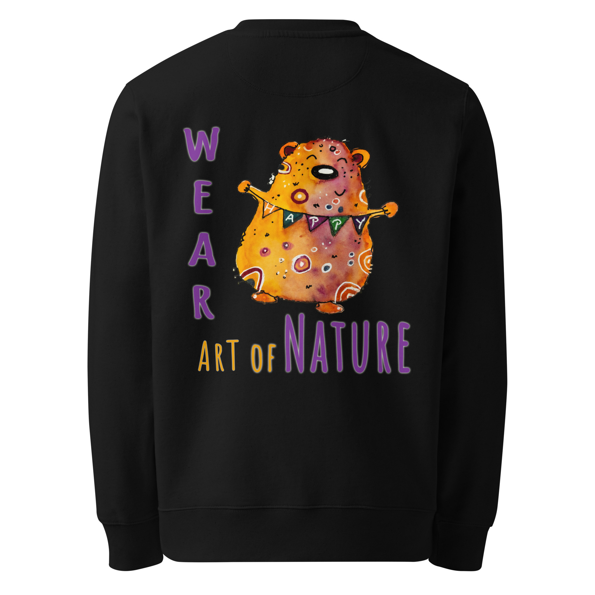 Bear L-Backprint Sweatshirt | Bär Streetwear Pullover – Bild 4